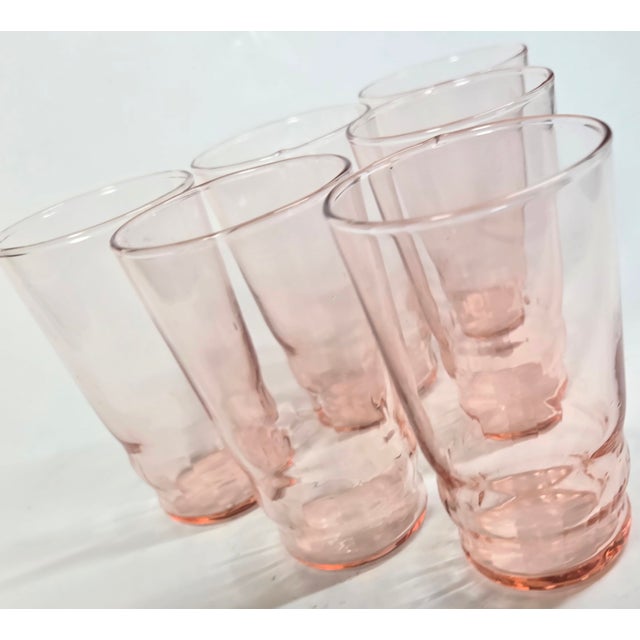 Cotton Candy Pink Glasses- Set of Six For Sale - Image 6 of 9