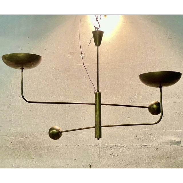 Vintage Hanging Light in Brass, 1960s For Sale - Image 6 of 9