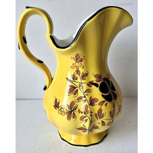 Tiffany and Co. Vintage Este Ceramiche Italian Large Ceramic Pitcher For Sale - Image 4 of 9
