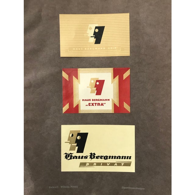 1927 Art Nouveau German Mini Tip-On Posters - Branding, Haus Bergmann Logos (3 Designs) For Sale - Image 6 of 6