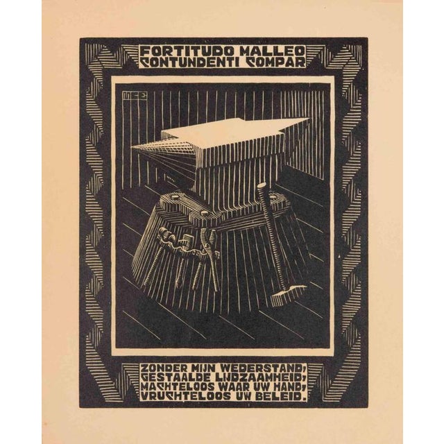 Modern Maurits Cornelis Escher, Anvil, 1931, Woodcut Print For Sale - Image 3 of 3