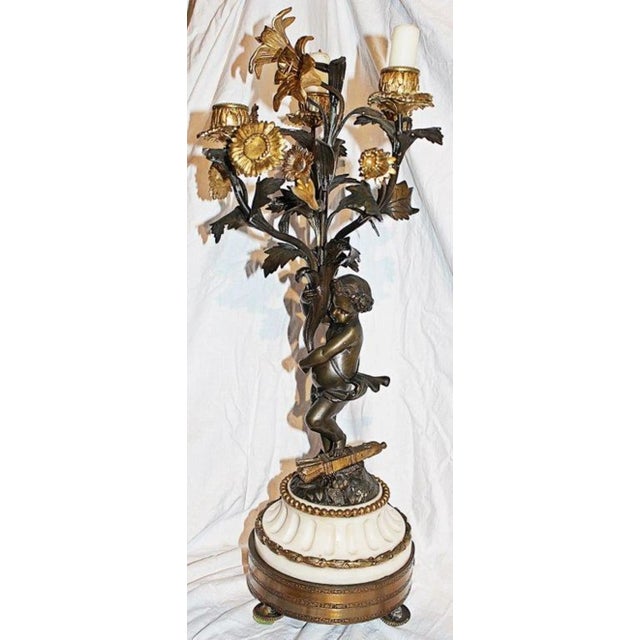 French Dore'-Bronze Candleabras - A Pair For Sale - Image 11 of 11