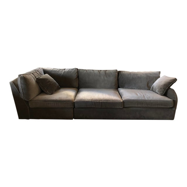 Arhaus Contemporary Greige Sofa Chairish