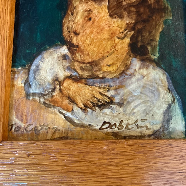1970’s Original Alexander Dobkin Impressionist Child Portrait Painting For Sale - Image 4 of 6
