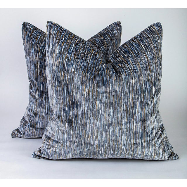 24" Custom G P and J Baker Salvador Sea Foam Velvet Down Pillows For Sale In Raleigh - Image 6 of 6