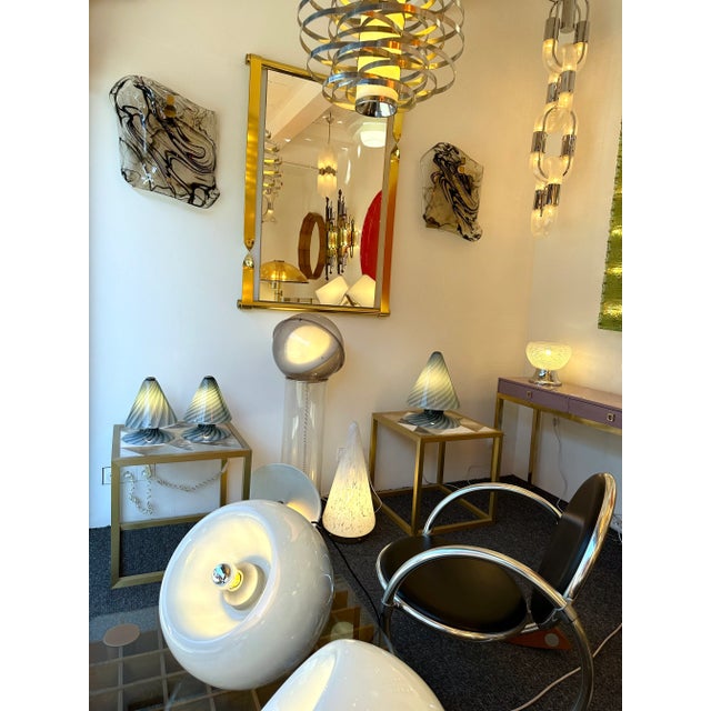 Pair of Blue Spiral Murano Glass Lamps by La Murrina, Italy, 1970s For Sale - Image 6 of 12