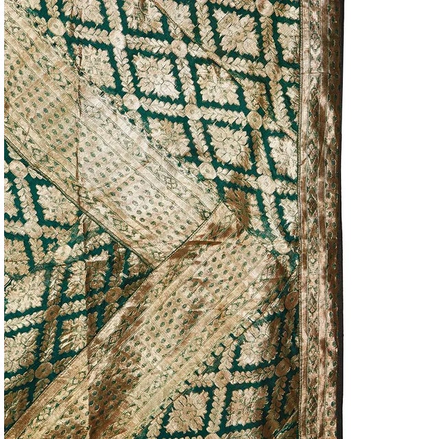 Textile Late 20th Century Brocade Silk Kantha Throw For Sale - Image 7 of 12
