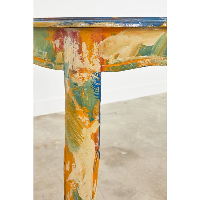 Pair of Demilunes or Center Table Painted by Ira Yeager For Sale - Image 10 of 13