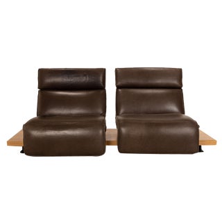 Free Motion Etino 2 2-Seater Sofa in Brown Leather from Koinor For Sale