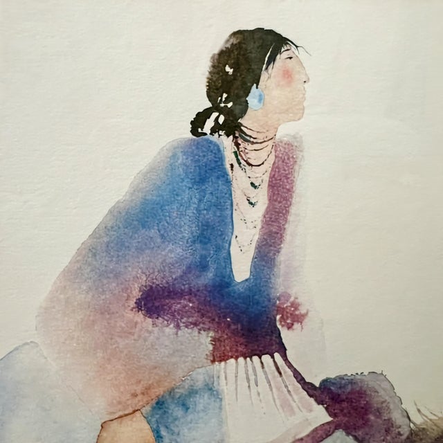 Carol Grigg Native American Watercolor Lithographs, 1980s - A Pair For Sale - Image 6 of 12