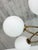 Metal Mid-Century Modern Brass and Opaline Glass 6-Globe Chandelier, 1960s For Sale - Image 7 of 10