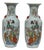 Pair Chinese Famille Rose People Graphic Tall Porcelain Art Vases For Sale