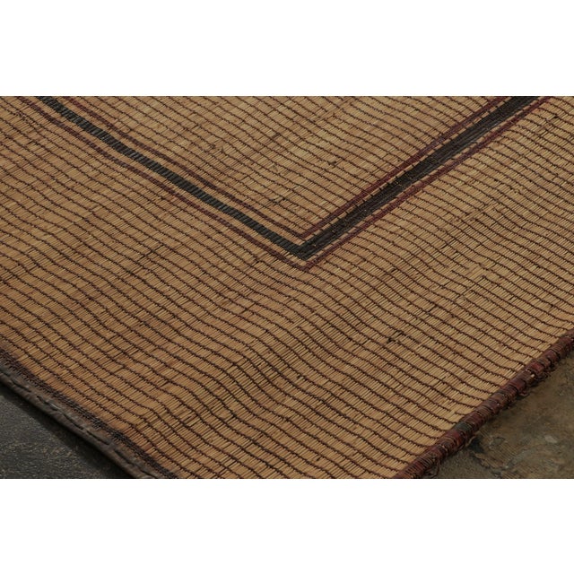 Rug & Kilim Vintage Moroccan Tuareg Mat With Twin Geometric Medallions in Beige & Red - Rug & Kilim For Sale - Image 4 of 8
