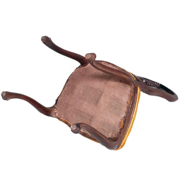 Brown Antique Louis XVI Walnut Dining Chairs attributed to Vincenzo Cadorin, Set of 4 For Sale - Image 8 of 9