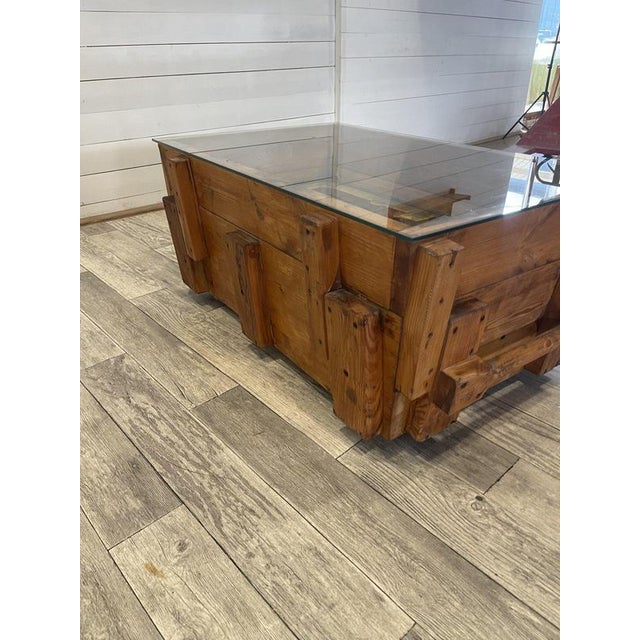 Vintage Industrial Coffee Table in Wooden Molds by Locomotive Factory in Martin, 1950 For Sale - Image 4 of 10