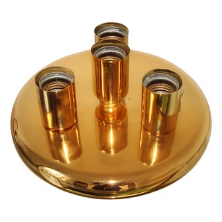 Vintage Ceiling Light in Brass-Finished Metal, 1980s For Sale