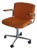 Orange Upholstered Swivel Office Chair on Casters Mid-Century Modern 1970s For Sale