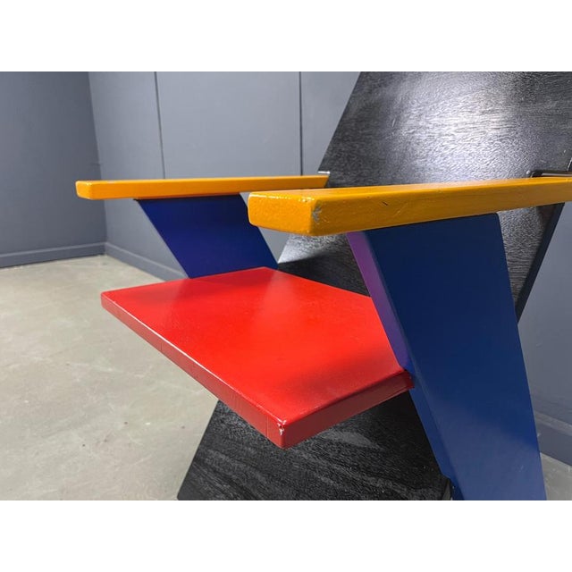 Postmodern Armchair in the style of Gerrit Thomas Rietveld, 1980s For Sale - Image 9 of 14