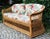 McGuire collection sofa model Ws 18 in European willow wicker painted with two coats of honey-coloured paint. Cushions...