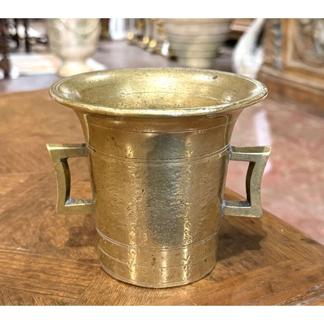 Mid-19th Century French Bronze Mortar With Original Pestle For Sale - Image 4 of 8