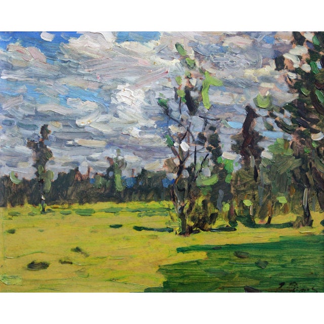 Janis Pupols, Spring Sunny Day, Oil on Cardboard For Sale - Image 10 of 10