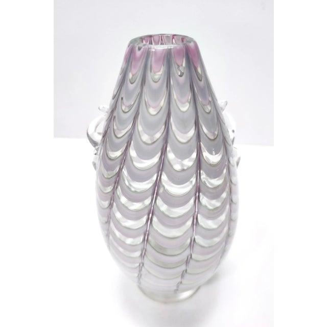 1940s Vintage Lilac and Transparent Murano Glass Vase by Alberto Donà, 1940s For Sale - Image 5 of 17