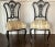 Victorian Pair Antique Victorian Carved Side Chairs With Satin Silk Bird Fabric For Sale - Image 3 of 12
