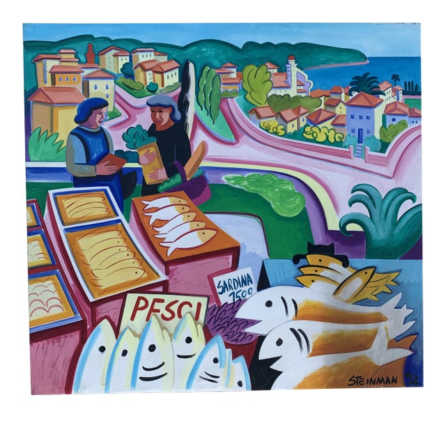 Pesci Large Scale Painting by Joan Steinman #5 For Sale