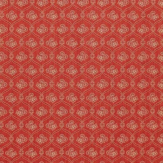 Schumacher Ashley Lattice Fabric in Coral For Sale