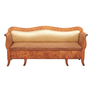 Mid 19th Century Swedish Biedermeier Curly Birch Sofa For Sale