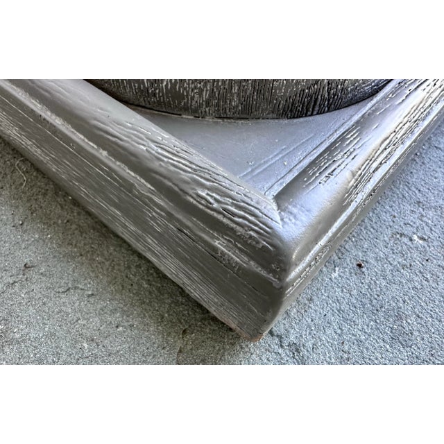 2000 - 2009 Square Boulder Mirror With Gray Wash Finish For Sale - Image 5 of 9