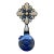 Handmade Crystal Cross Assemblage Sculpture on Cobalt Blue Glass Bottle For Sale