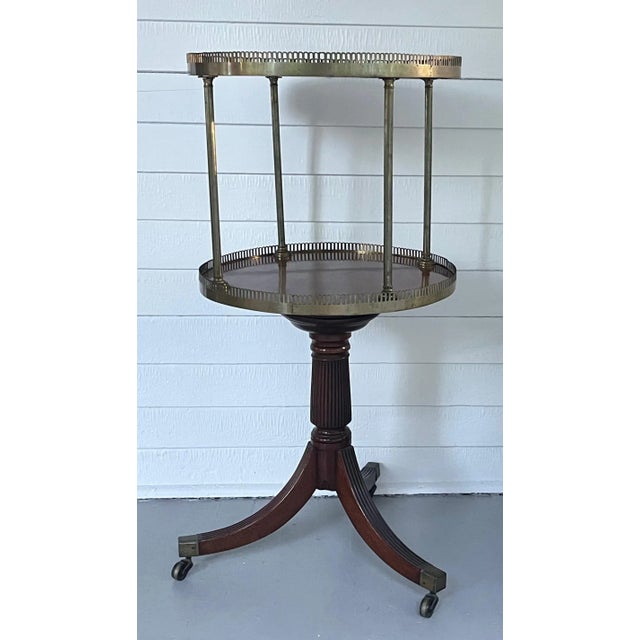 Antique Early 19th Century English Regency Mahogany Revolving Dumb Waiter Side Table For Sale - Image 12 of 13
