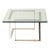 1980s Modernist Chrome & Glass Square Coffee Table For Sale