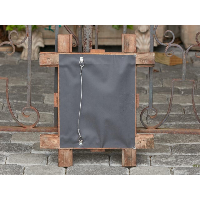 Petite Turn of the Century French Brown Tramp Art Mirror with Protruding Corners For Sale - Image 12 of 12