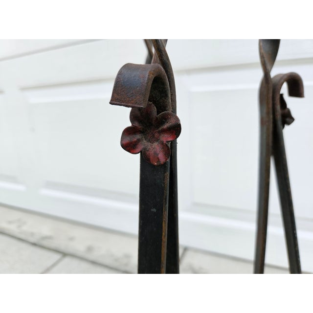 Black Tall Iron and Wire Garden Plant Stand Tripod Base For Sale - Image 8 of 10