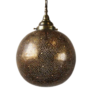 Vintage Prita Brass Dot Globe Pendant Light