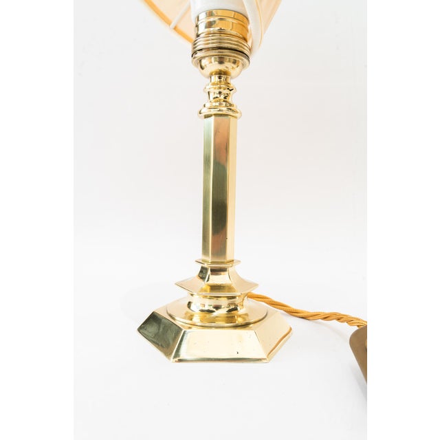 Small Art Deco Table Lamps with Fabric Shades, Vienna, Austria, 1920s, Set of 2 For Sale - Image 3 of 17