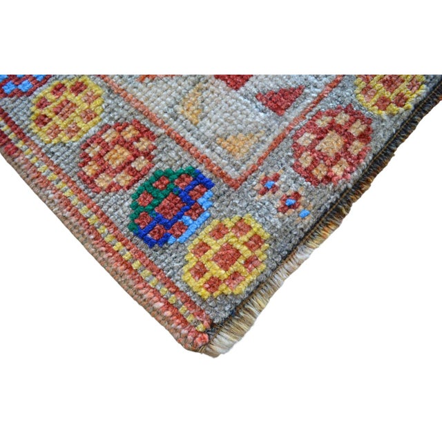 Hand-Knotted Kurdish Runner Rug . Tribal Colorful Runner Rug - 3′3″ × 11′4″ For Sale - Image 11 of 12