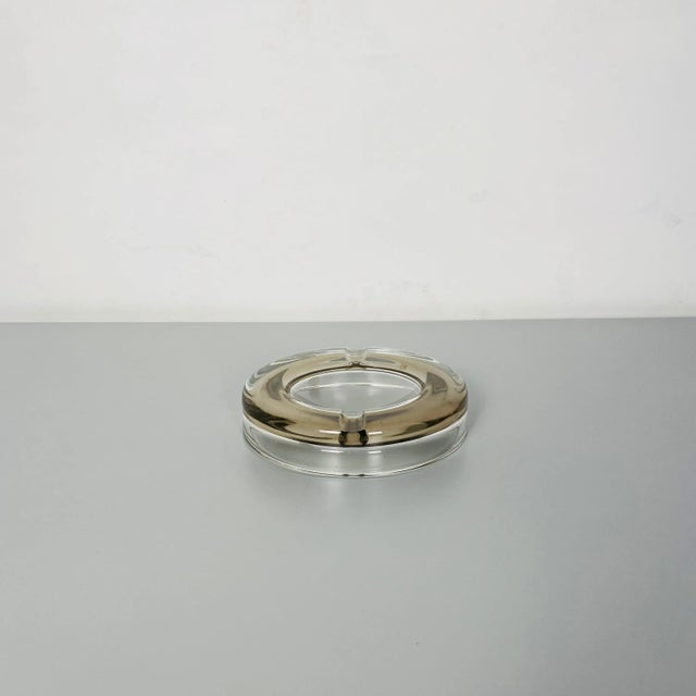 Italian Mid-Century Modern glass ashtray with internal decoration, 1970s Glass ashtray with internal decoration in shades...
