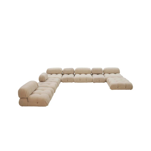 Ivory White Boucle Fabric Camaleonda Modular Sofa Set by Mario Bellini for B&b Italia, 1972, Set of 9 For Sale - Image 8 of 8