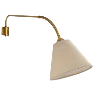 Vintage Wall Light with Golden Arm, 1960s For Sale