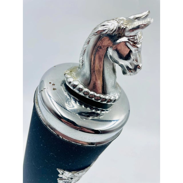 Vintage “Knight in Shining Armor” & Horse Head Ice Bucket & Matching Musical Decanter For Sale - Image 11 of 13