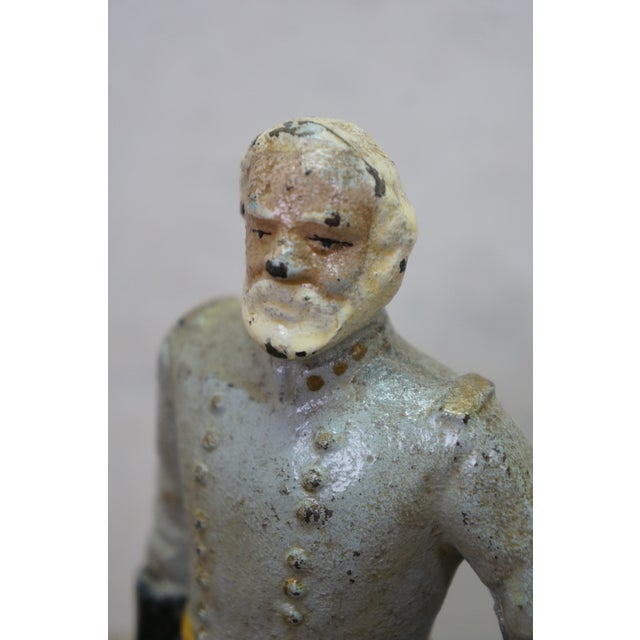 Antique Cast Iron Robert E Lee & Ulysses S Grant Civil War Bookends 8" For Sale - Image 11 of 15