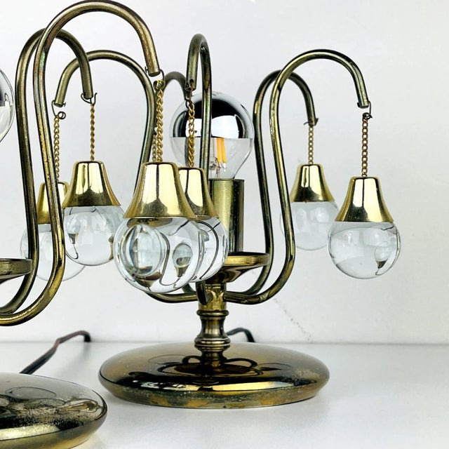 1960s Vintage Glass Ball Table Lamps, Italy, 1960s, Set of 2 For Sale - Image 5 of 14