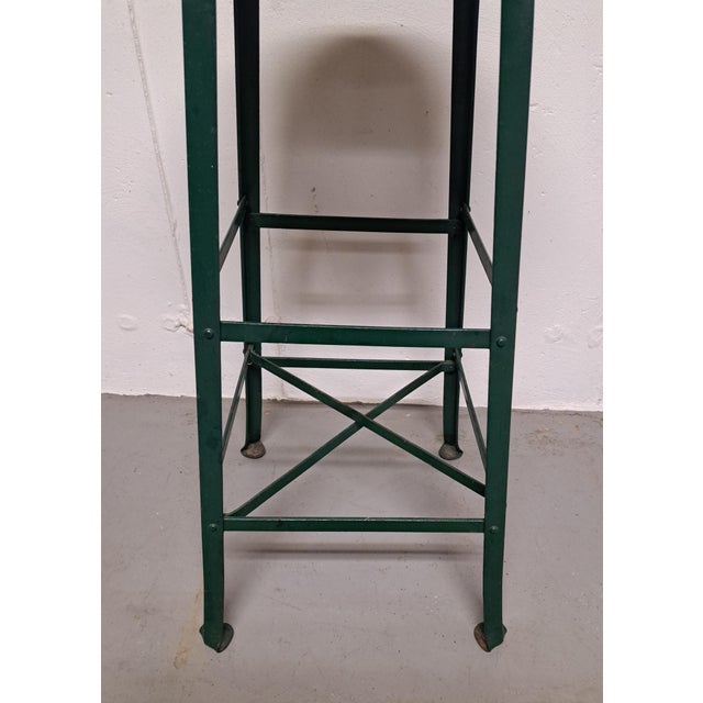 Industrial Vintage Angle Steel Factory Stool For Sale - Image 3 of 12