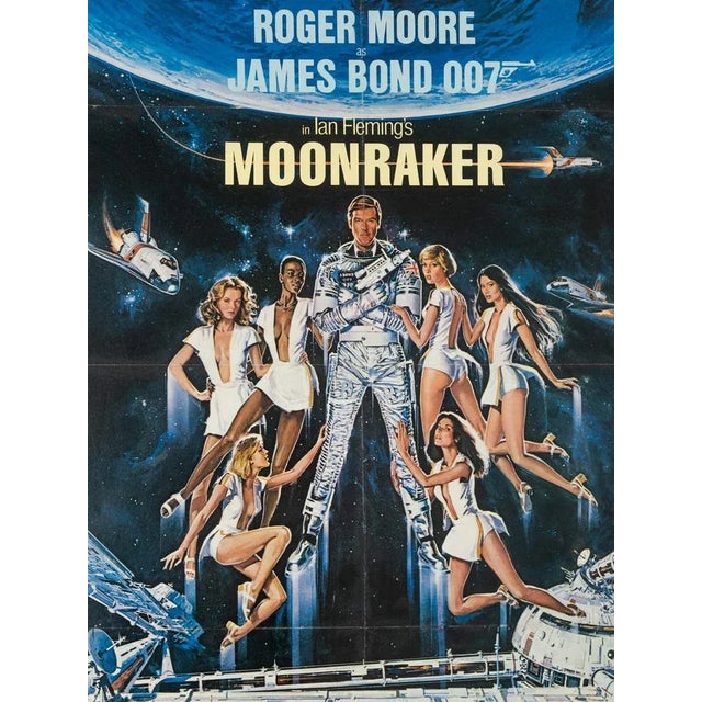 Moonraker Film Announcement Poster with Roger Moore For Sale - Image 6 of 13