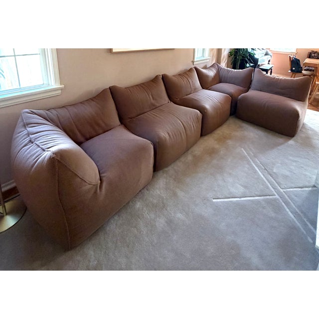 Postmodern Le Bambole 5-Seater Sectional Sofa by Mario Belini for B&b Italia, 1970s, Original Upholstery For Sale - Image 3 of 6