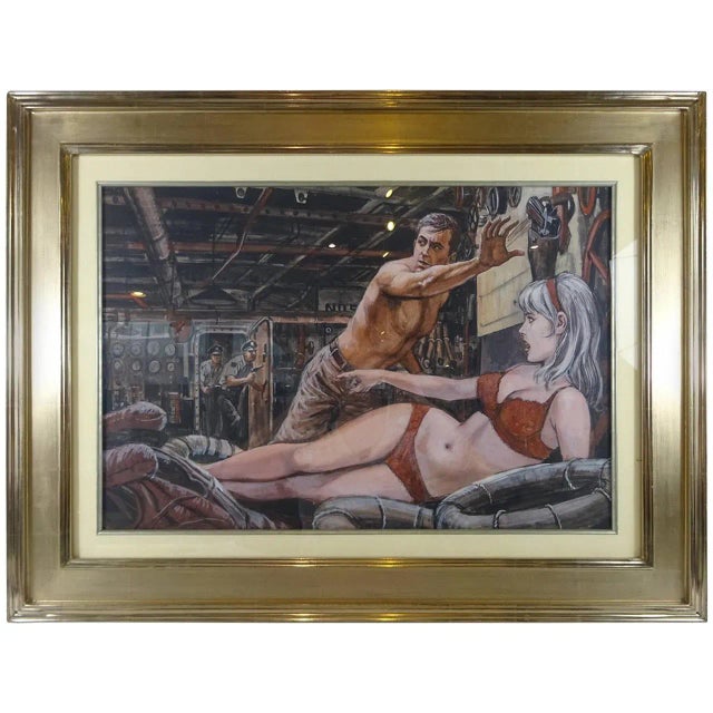 1960s Illustration Painting Attributed to Al Corn For Sale