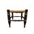 Antique Ebonized Hitchcock Stool / Footsool With Woven Rush Seat, Stenciling, & Spool Legs For Sale - Image 9 of 12